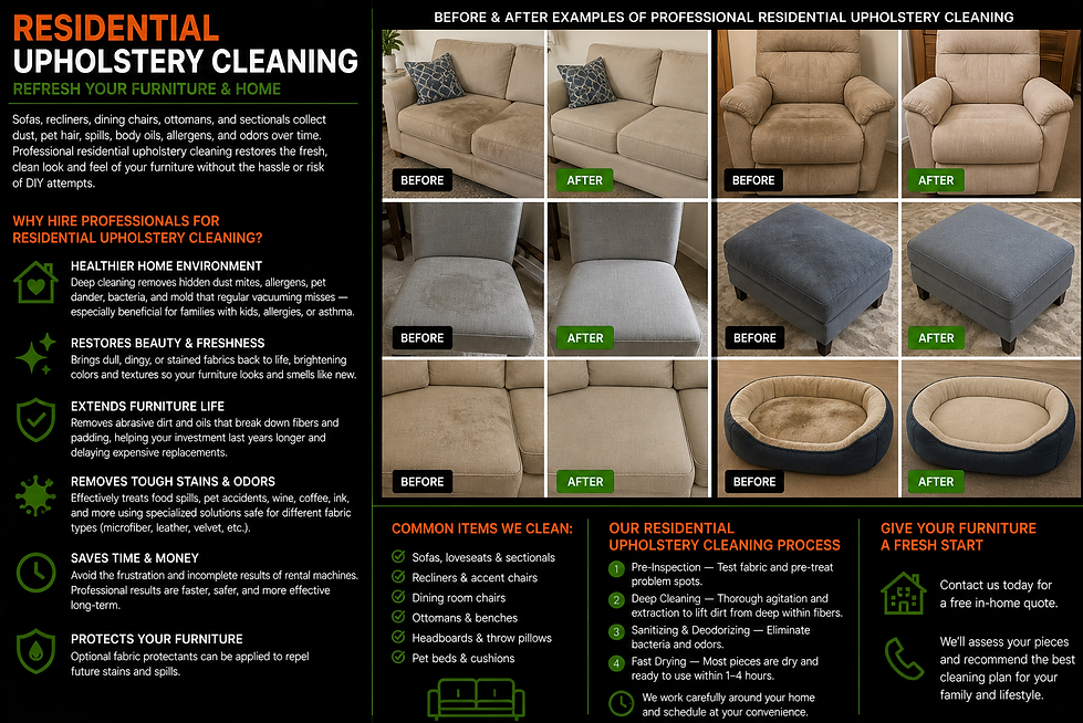 Residential upholstery cleaing facts