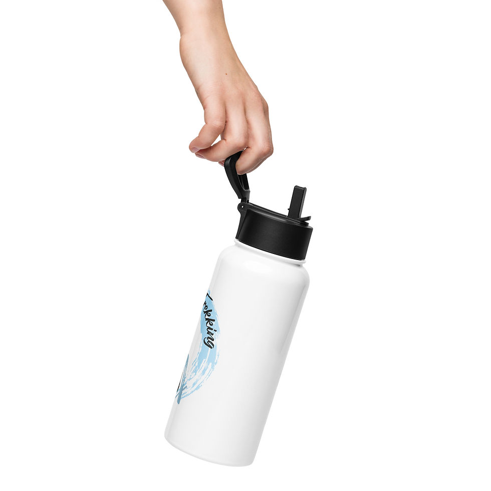 Thumbnail: Stainless steel water bottle with a straw lid