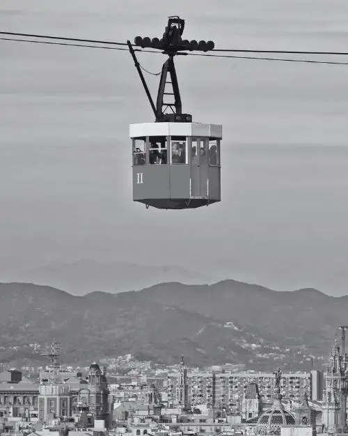 The toy cable car from the Swiss Alps that hung in Rondes restaurant — the origin of the name Telefèric