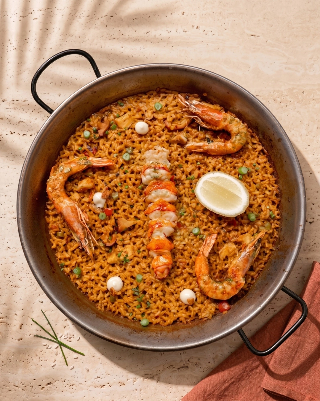 Paella cooked to order at Telefèric Barcelona Palo Alto