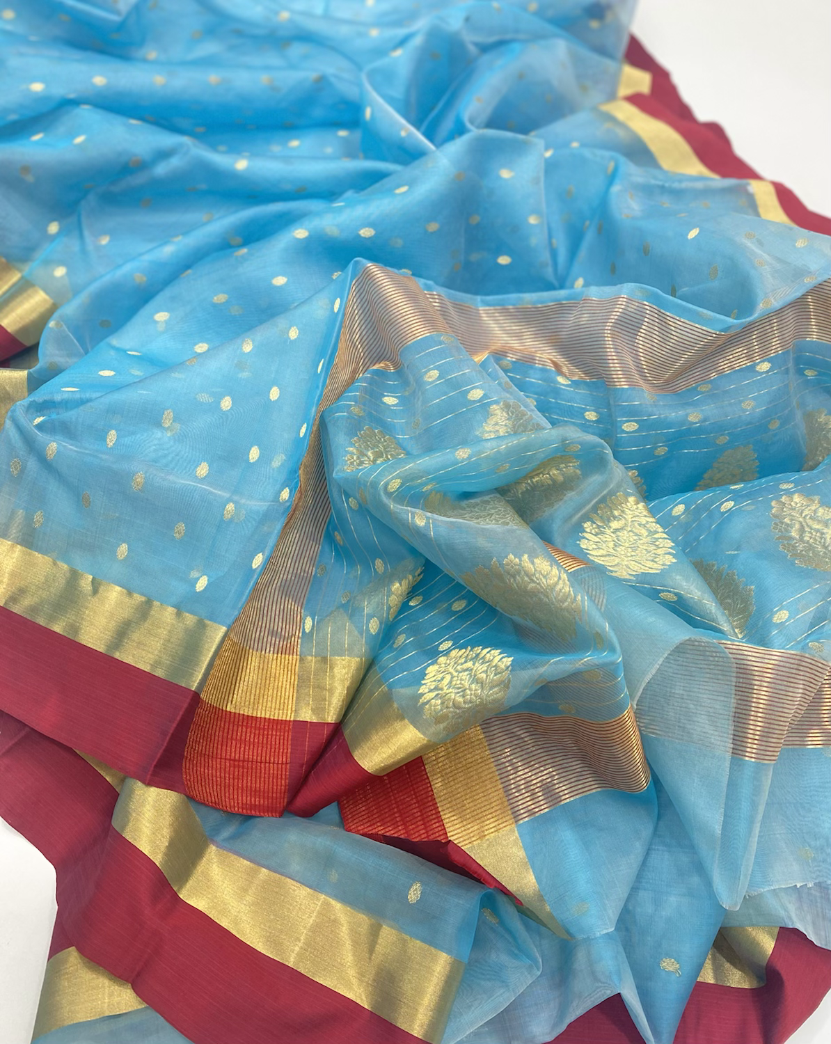 Traditional Small Butti Pure Chanderi Saree