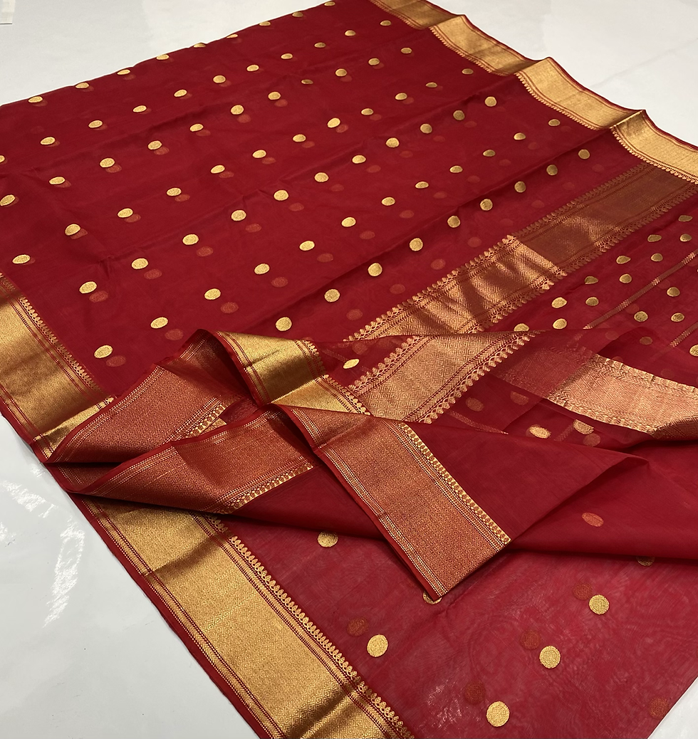 Thumbnail: Shridevi  red Chanderi silk saree 
