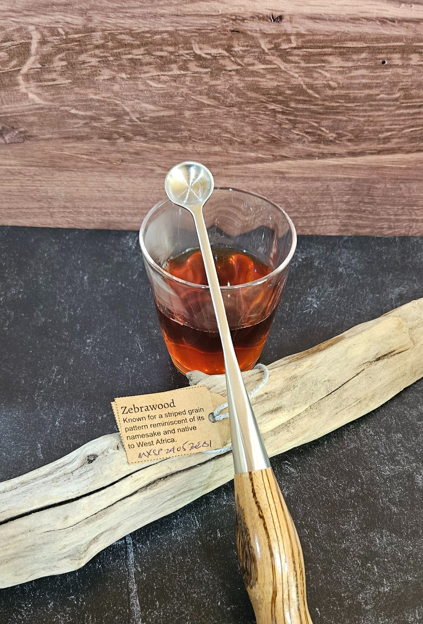 Cocktail Bar Spoon Turned from Zebrawood