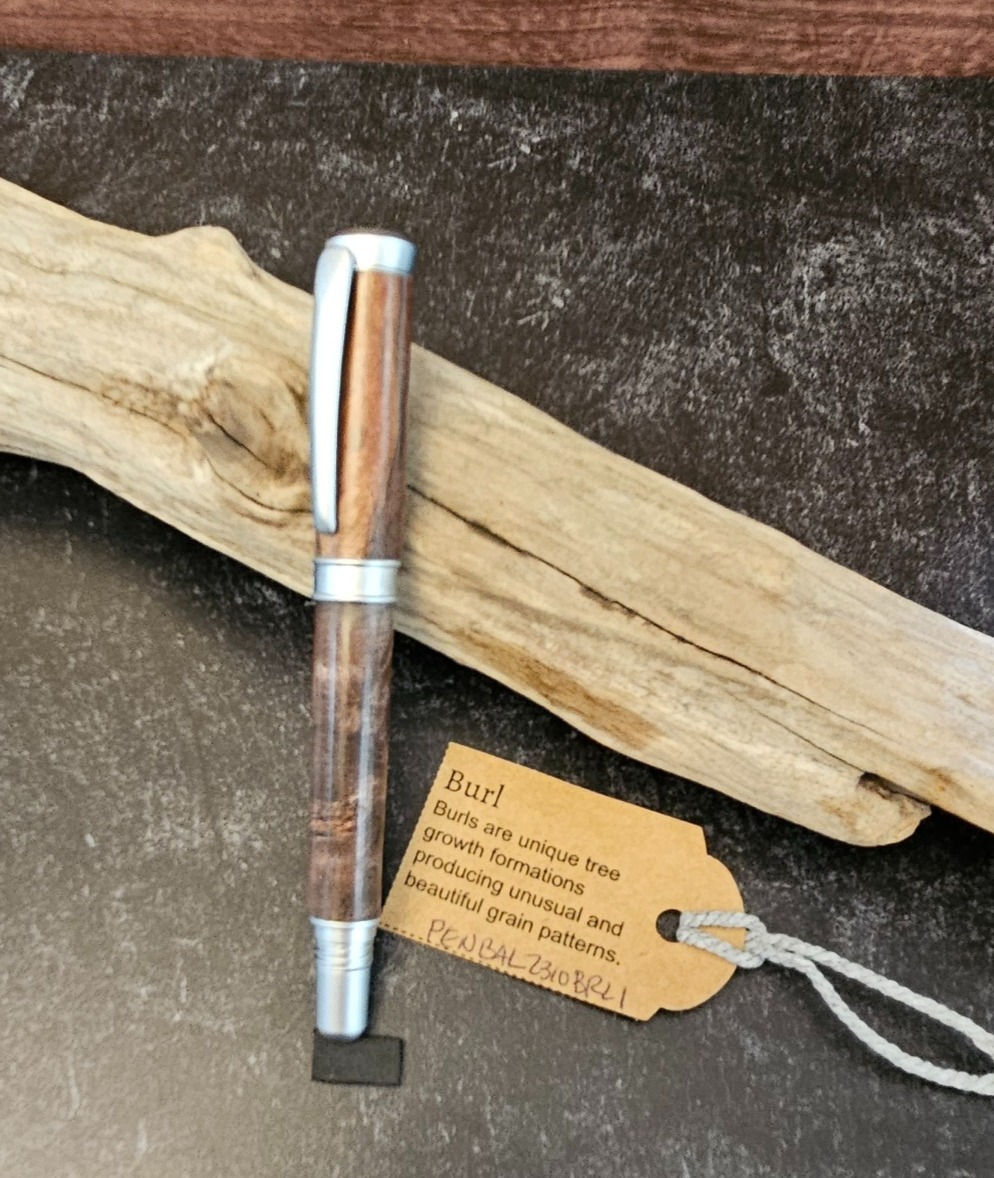 Lathe Turned Rollerball Pen turned from Burle