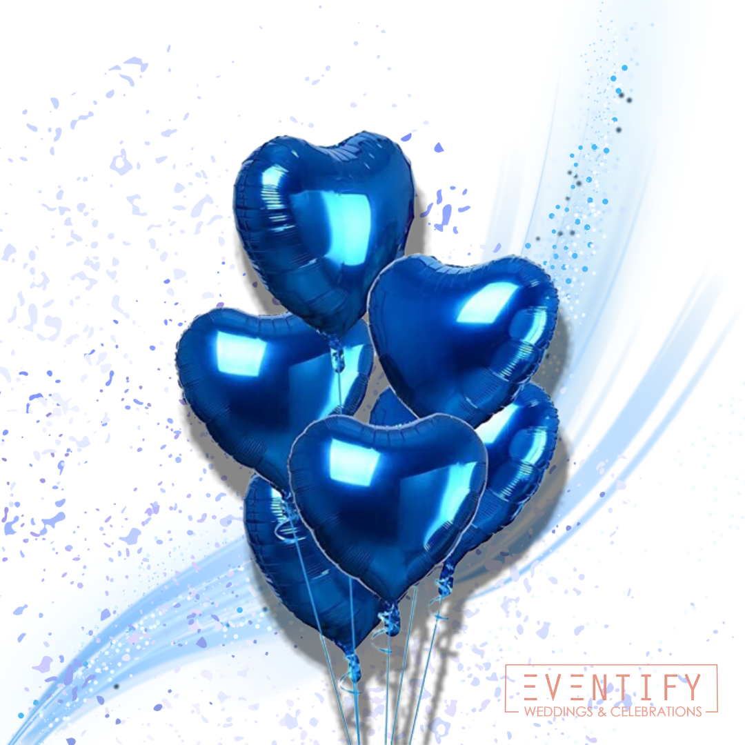 6pcs Helium Filled Heart-Shaped Foil Balloon (18'')