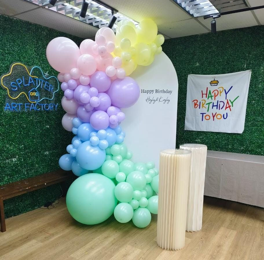 7ft Simple Text Backdrop with Balloon Decoration