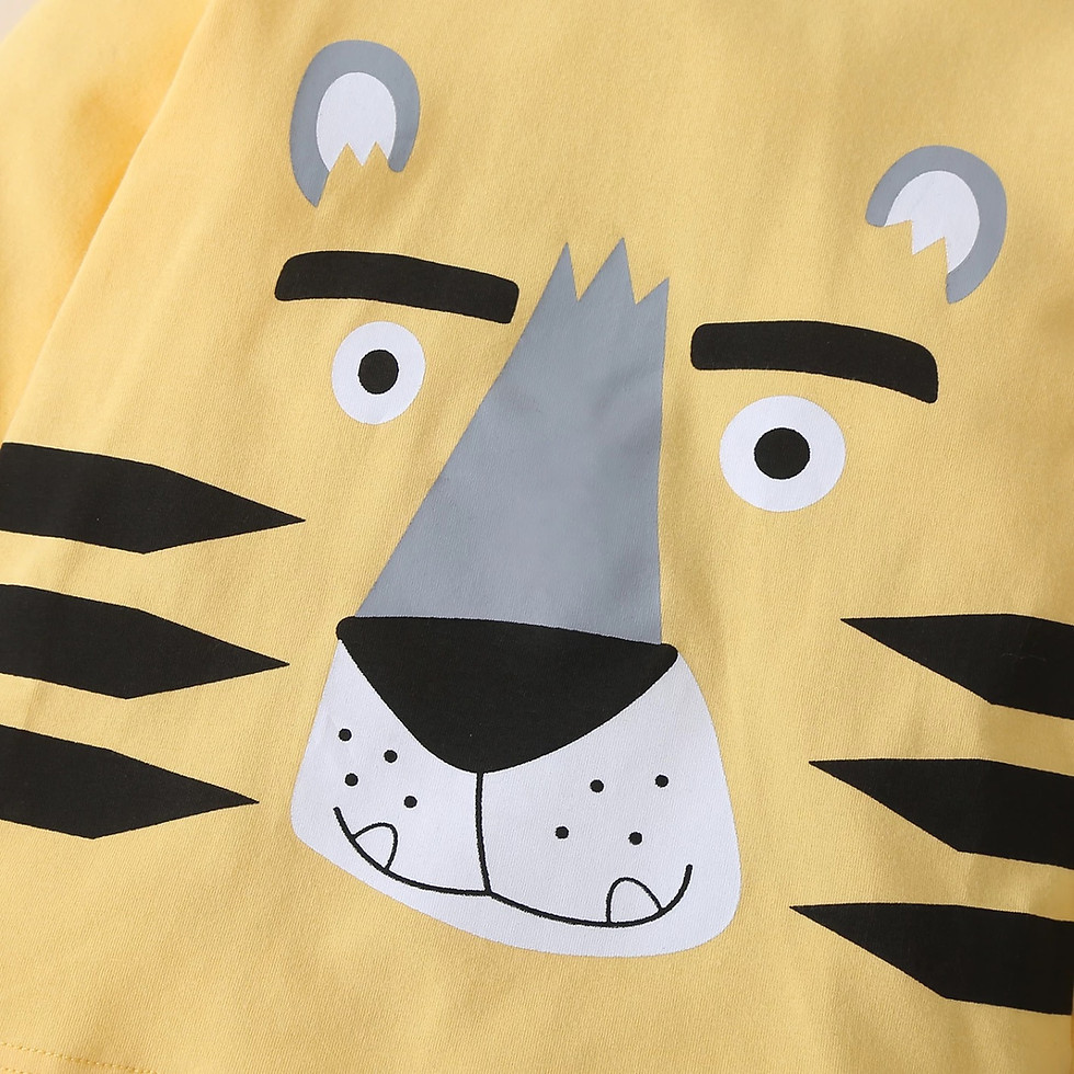 Miniatura: Conjunto de pijama de tigre para rapazes . Roupa de inverno quente para dormir .