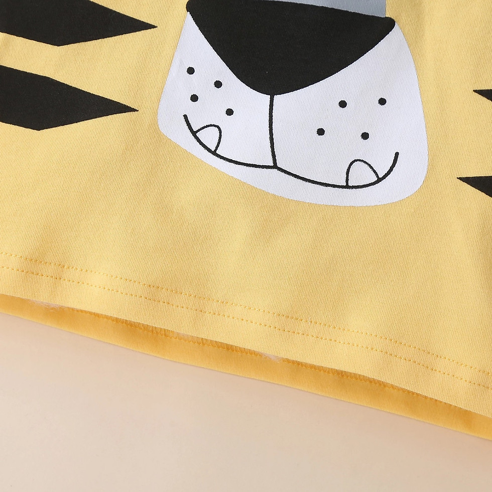 Miniatura: Conjunto de pijama de tigre para rapazes . Roupa de inverno quente para dormir .