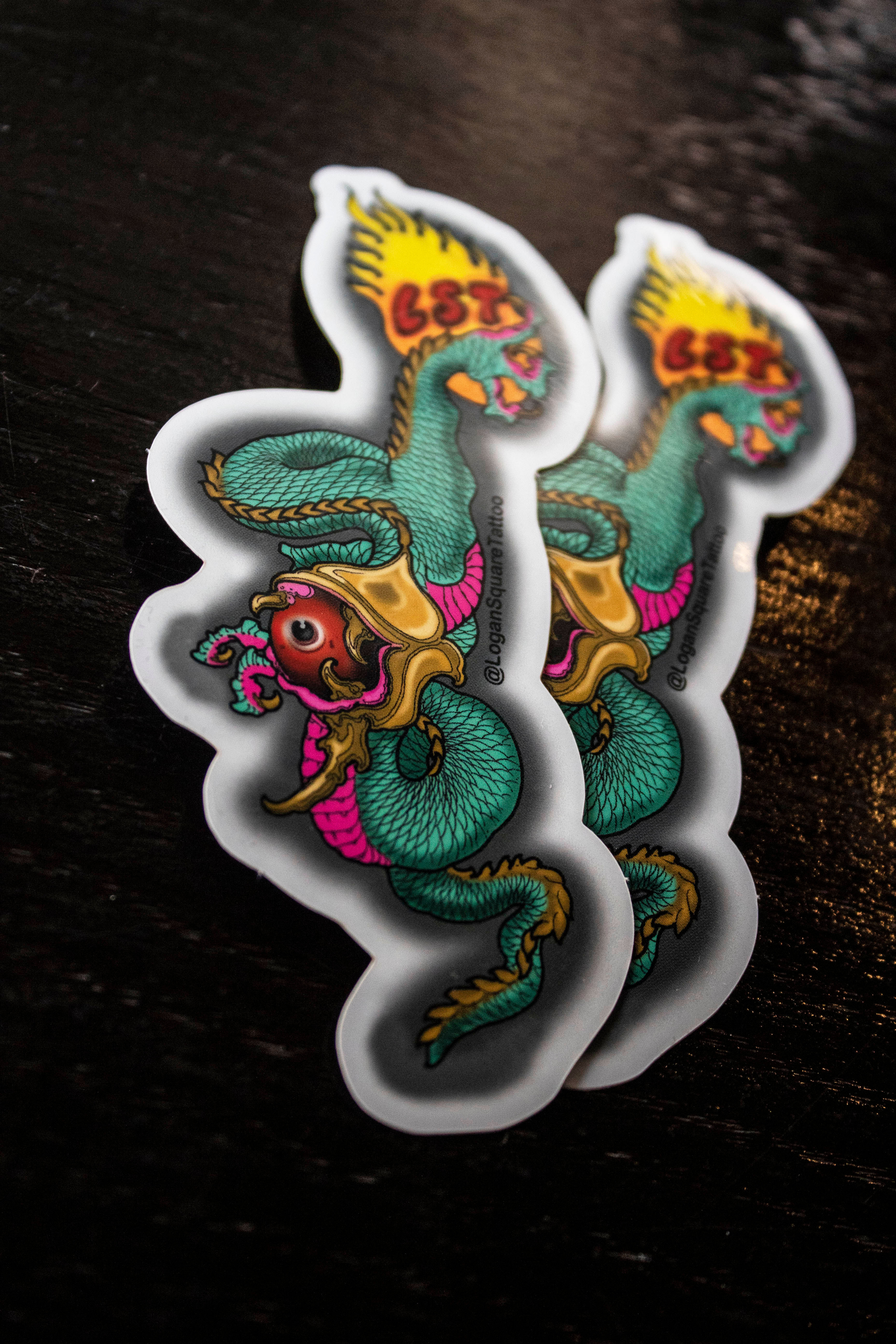 LoganSquareTattoo die cut sticker