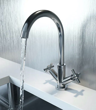 sink with silver taps