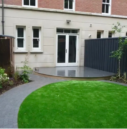 round path and grass of patch