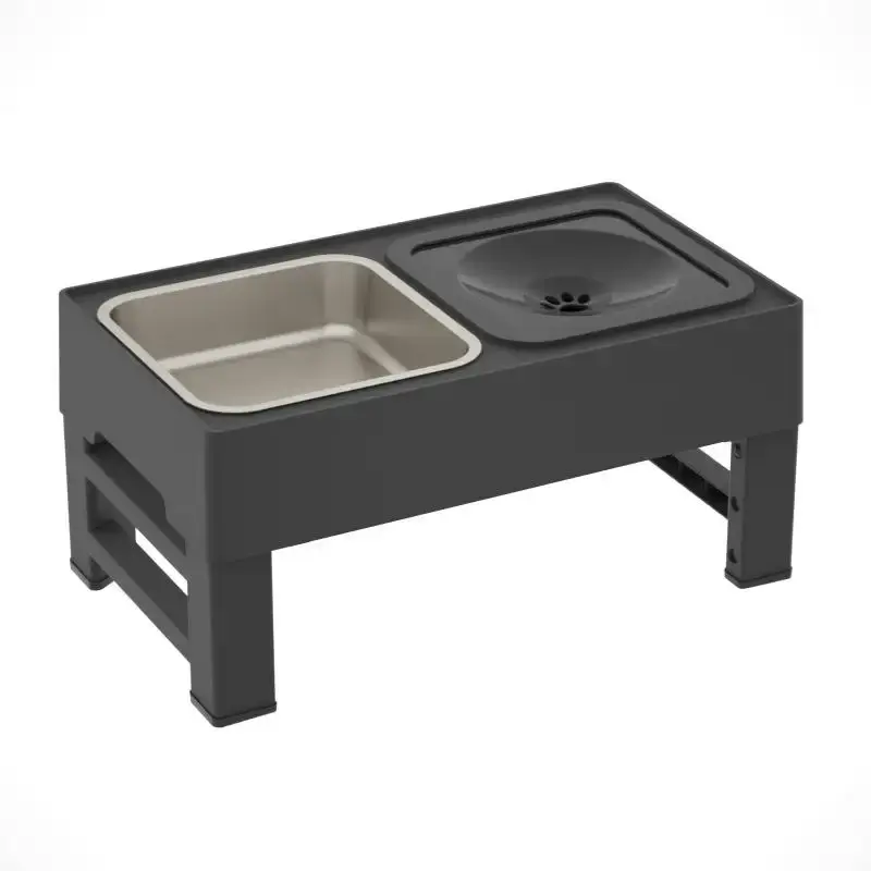 Thumbnail: 2-in-1 Adjustable Elevated Dog Feeder with No-Spill Design