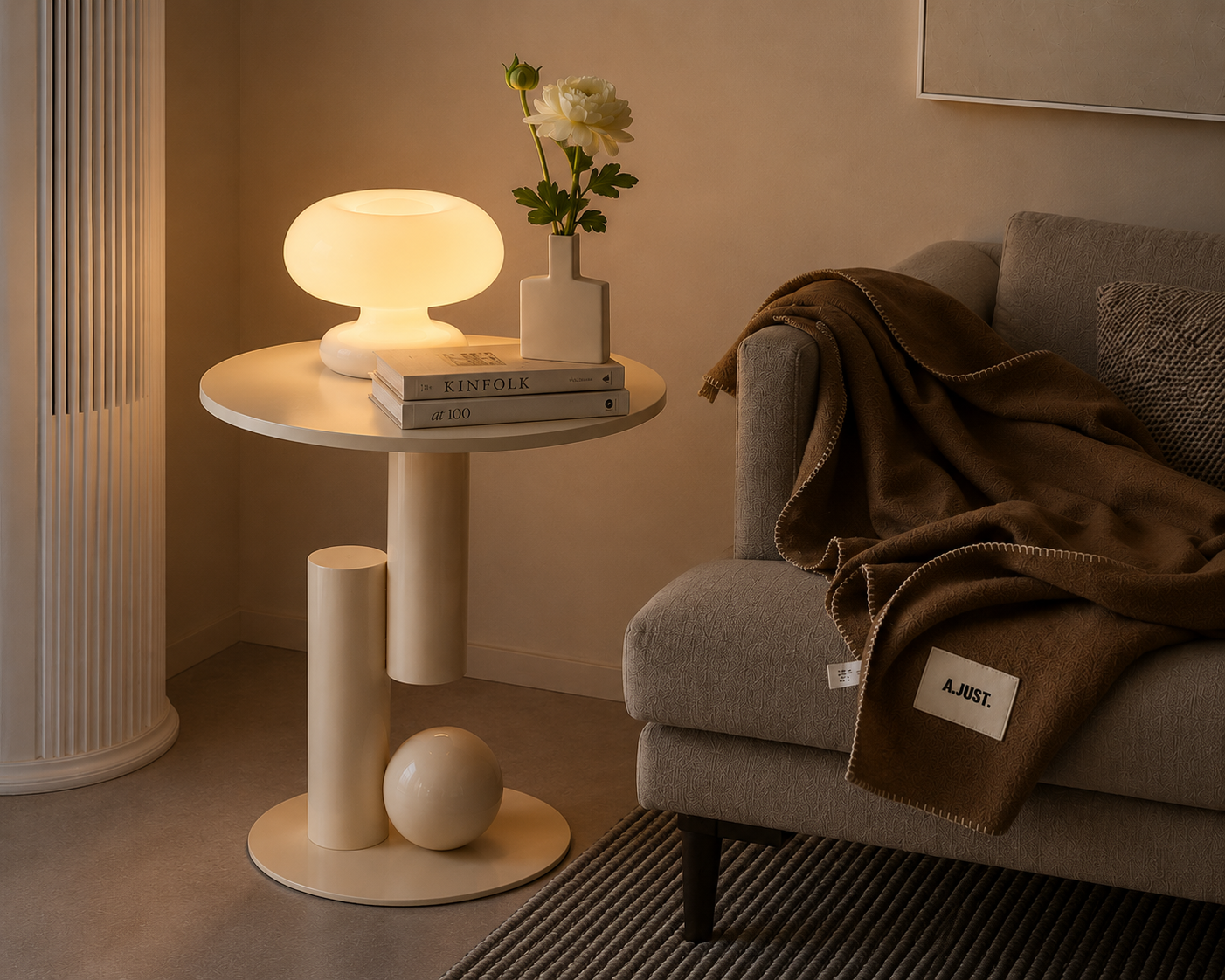 Golden Hush Table - Iron Modern Side Table for Home Decor