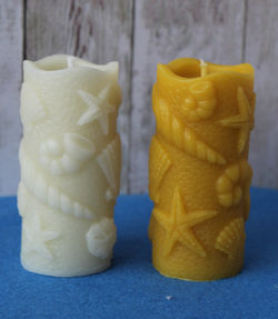 Beeswax Seaside Candle - white and yellow