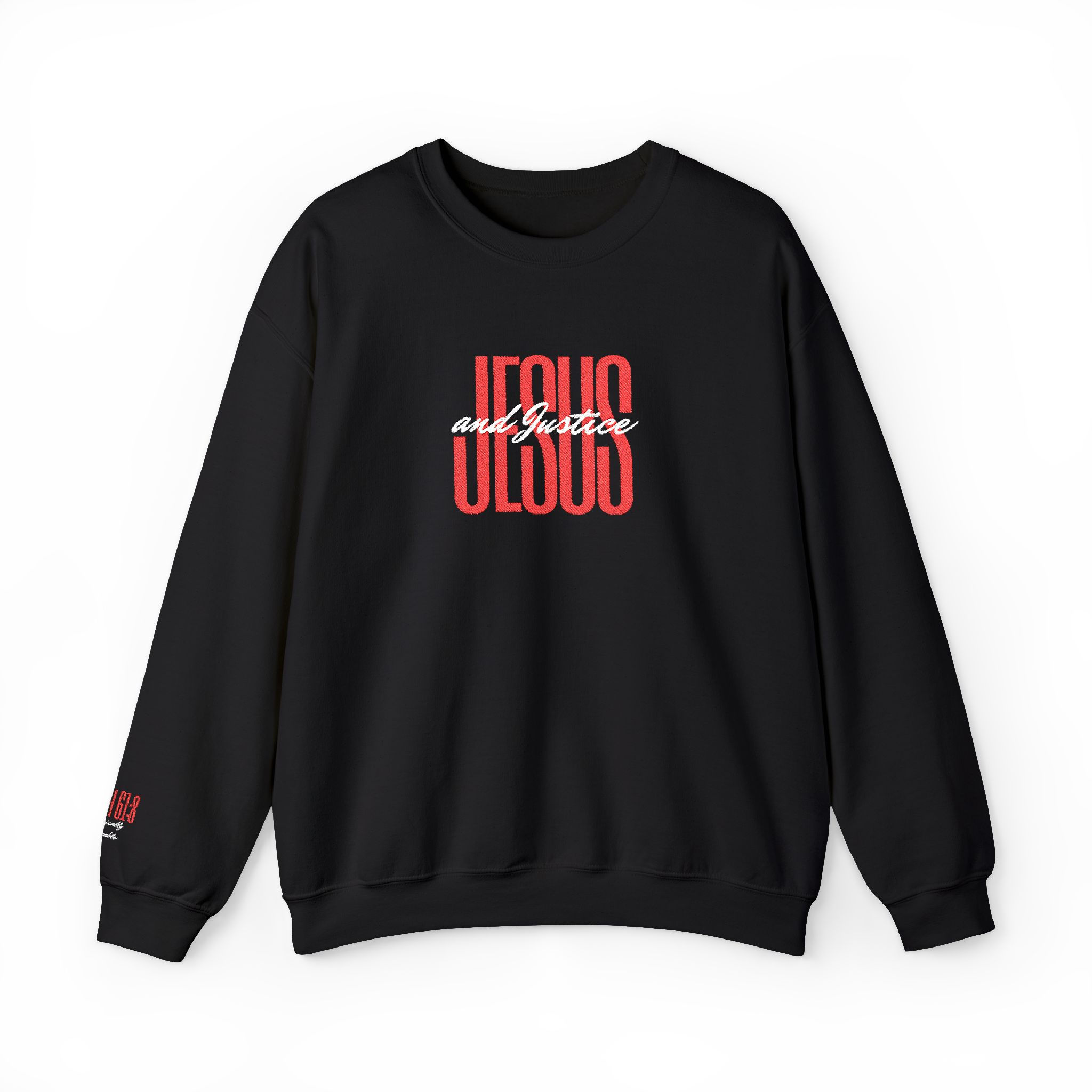 Jesus & Justice Embroidered Sweatshirt - Black
