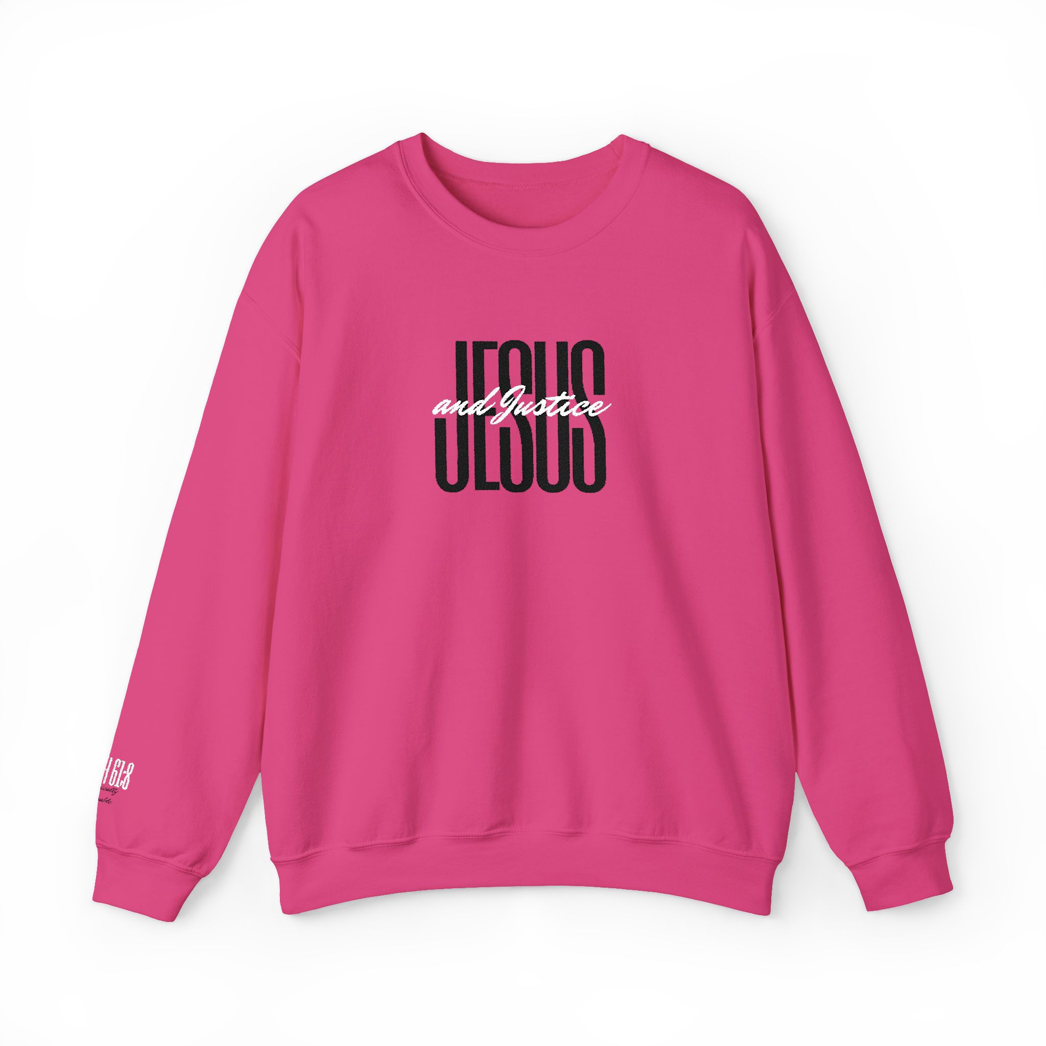 Jesus & Justice Embroidered Sweatshirt - Pink