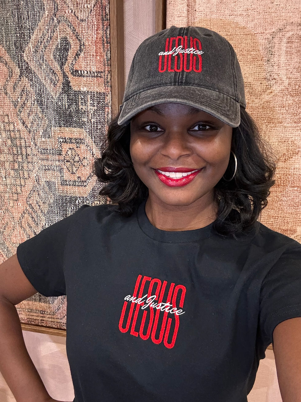 Thumbnail: Jesus & Justice Embroidered Tee - Black