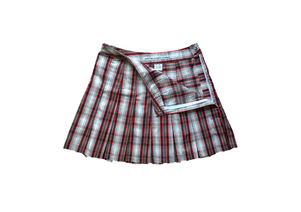 SCHOOL GIRL SKIRT RED STRIPES