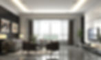 Modern living area with multiple lighting fixtures