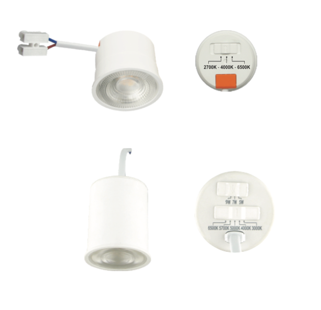 LED modules with adjustable color temperature and power