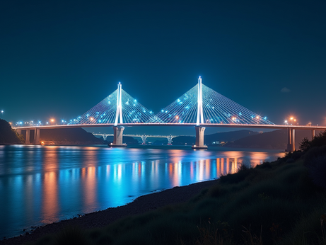 Stunning illuminated bridge