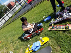 The Great Skate Giveaway, a partnership between Keaton's Kids, Keep It Moving Zane, and Hacienda Ska