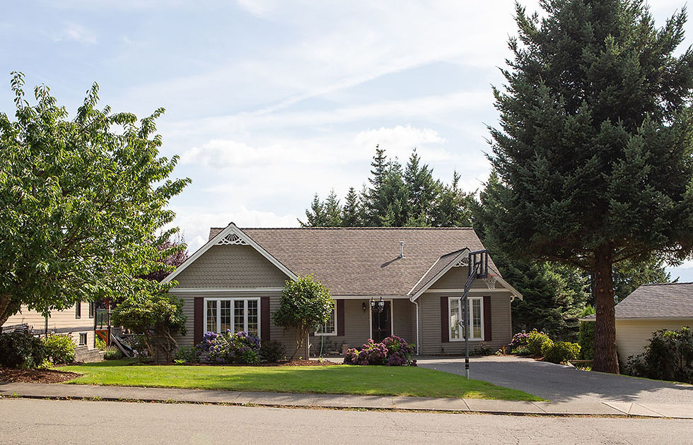 Home with a new asphalt driveway