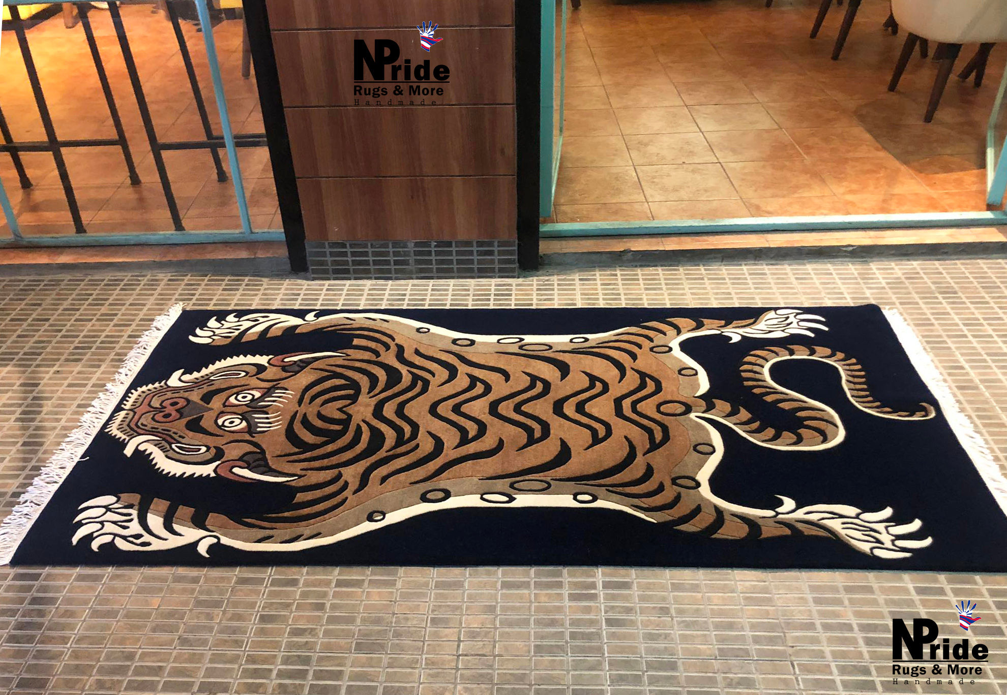 Navy New Tiger Rug NP108