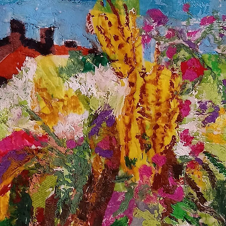 Dixter Long Border mixed media study en