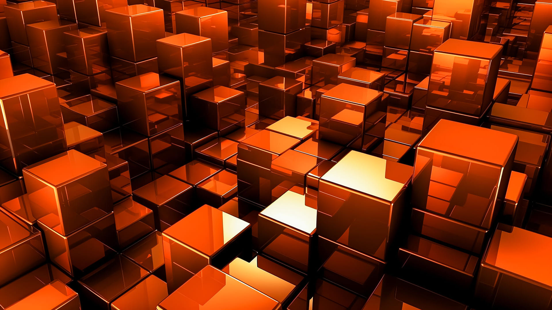 A Orange 3D Cubes Abstract Background Has an Orange Light.jpg