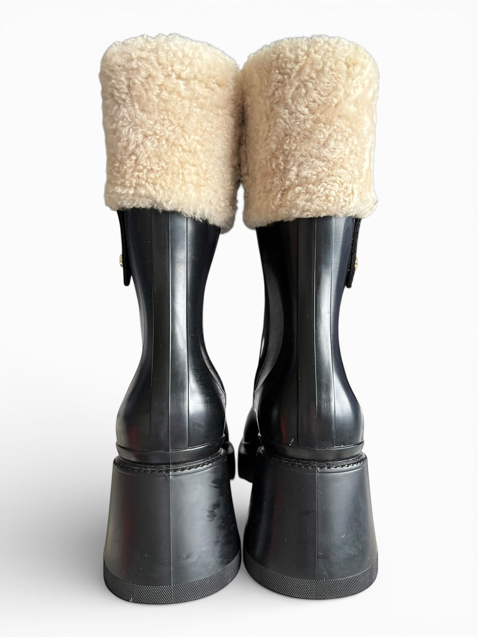 Thumbnail: Chloe Betty Shearling Trimmed PVC Boot, UK 5.