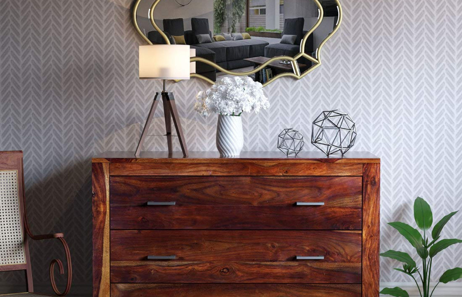 Solid Sheesham Wood Multipurpose Chest of Drawers