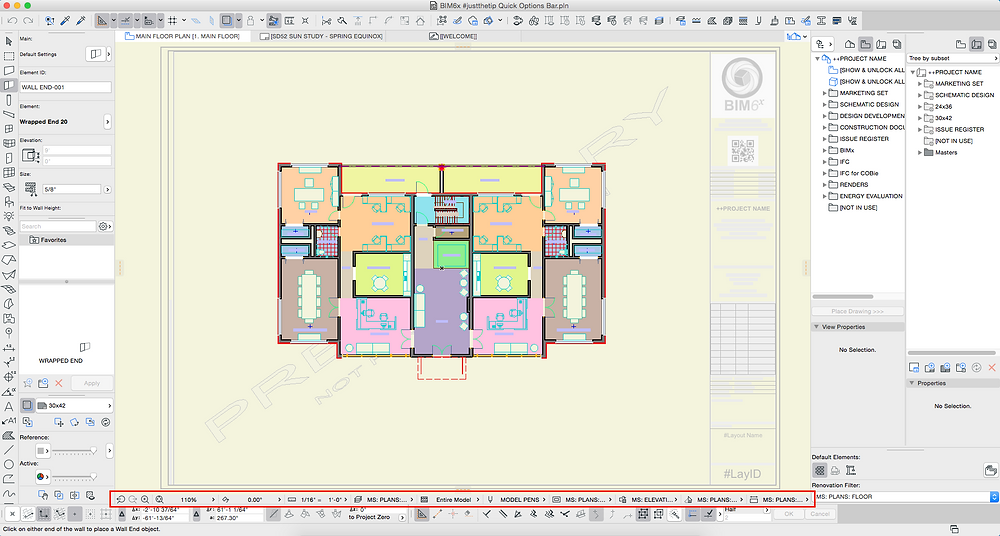 Using the Quick Options Bar
