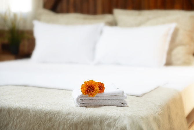towels on a bed