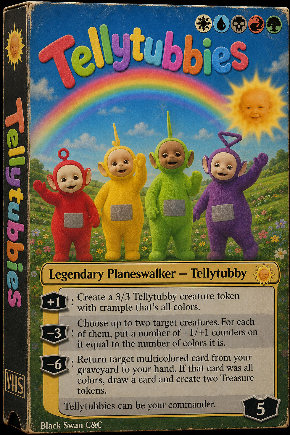 Thumbnail: Tellytubbies Planeswalker Custom MTG Proxy (comes with 2 tokens) 