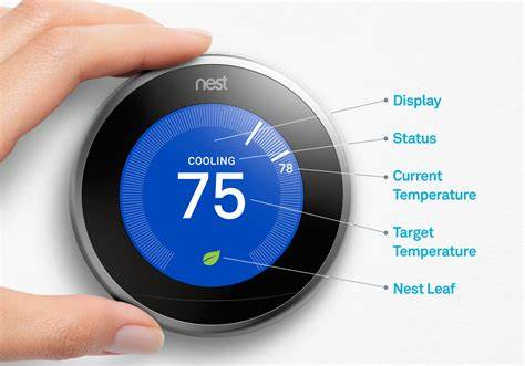 a picture display the controls on a nest thermostat