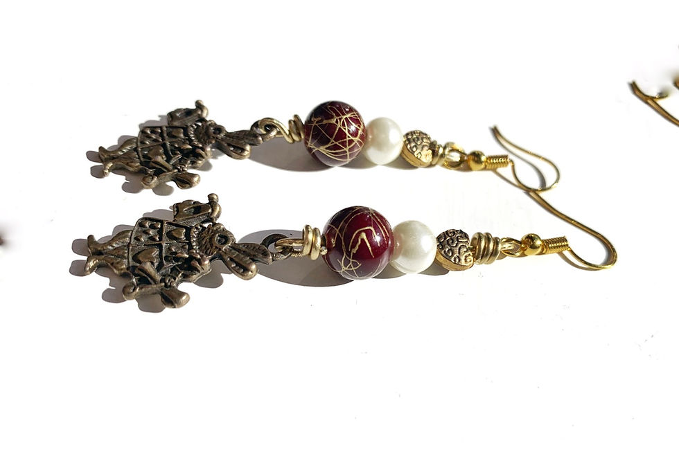 Thumbnail: Kid’s Alice in Wonderland earrings with other faux pearl detail 