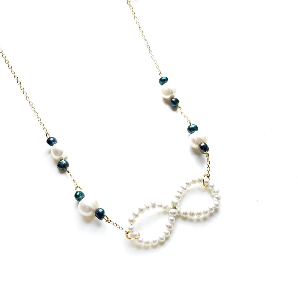 Thumbnail: Infinity choker necklace, simple dainty choker necklace, modern pearl necklace, 