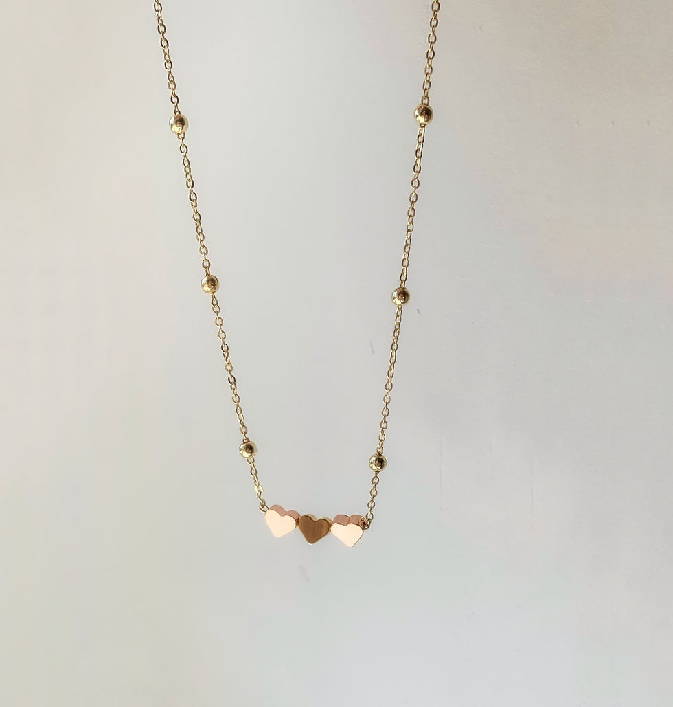 Thumbnail: Dainty rose gold love heart gold chain choker necklace with magnetic clasp