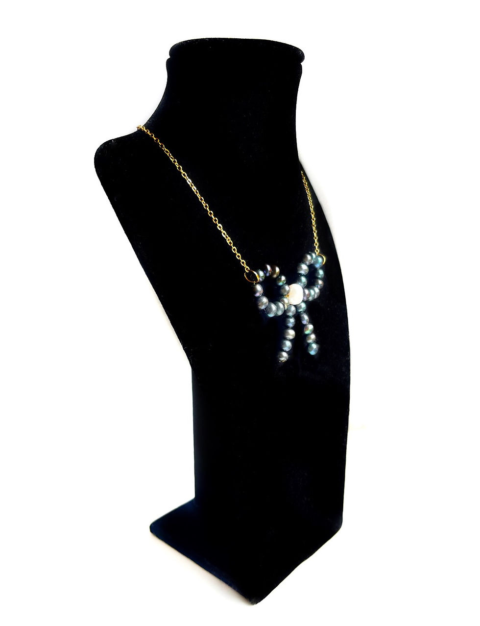 Thumbnail: Dainty pearl necklace, bow choker necklace, modern pearl jewelry, unique pearl j