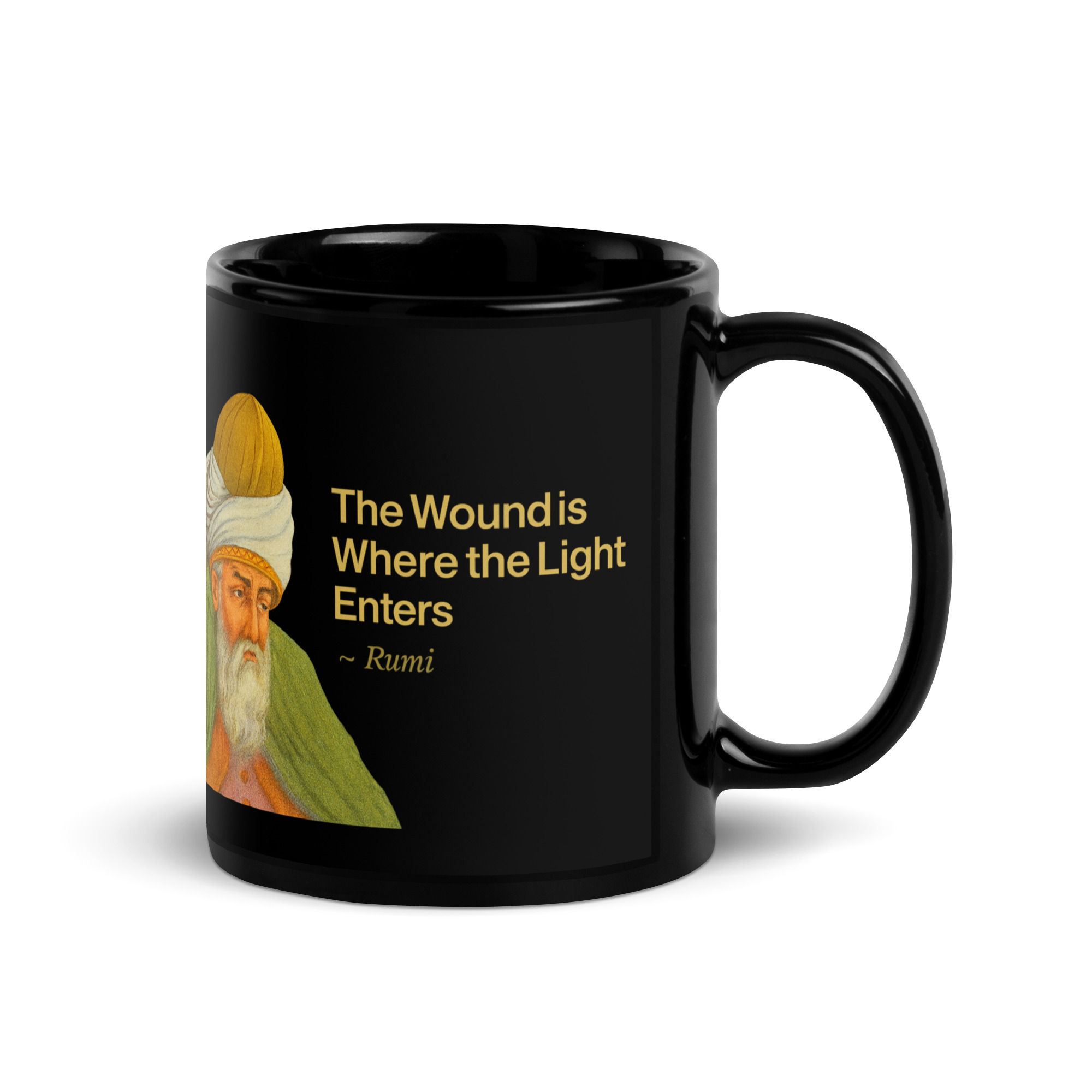 Rumi Collection - Black Glossy Mug