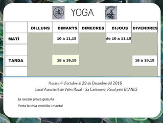 TORNA AL YOGA a la TARDOR