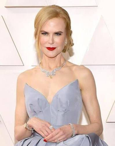 Nicole Kidman posing for a sophisticated British Vogue fashion editorial, representing reinvention and a new chapter at 59.