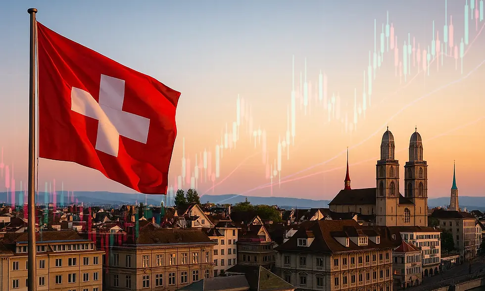 Swiss financial professionals monitoring markets and economic indicators in Zurich