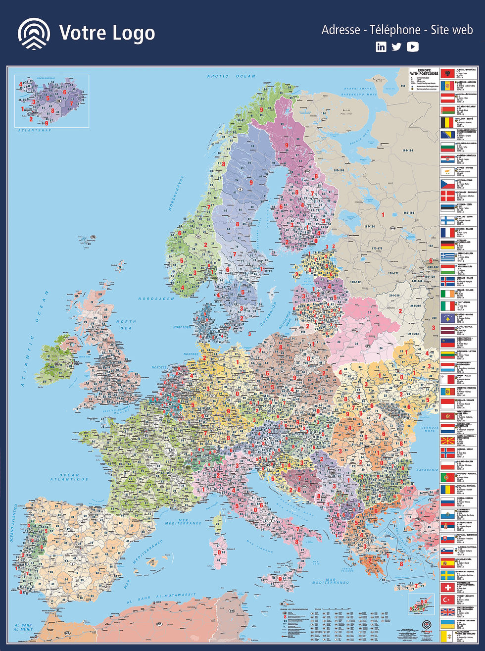 Europe routière et codes postaux