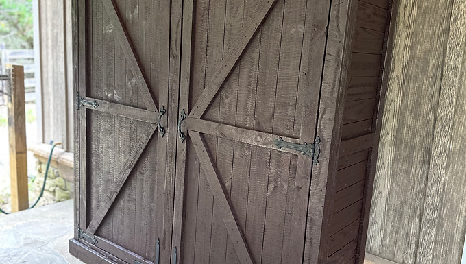 Rustic outdoor storage cabinet