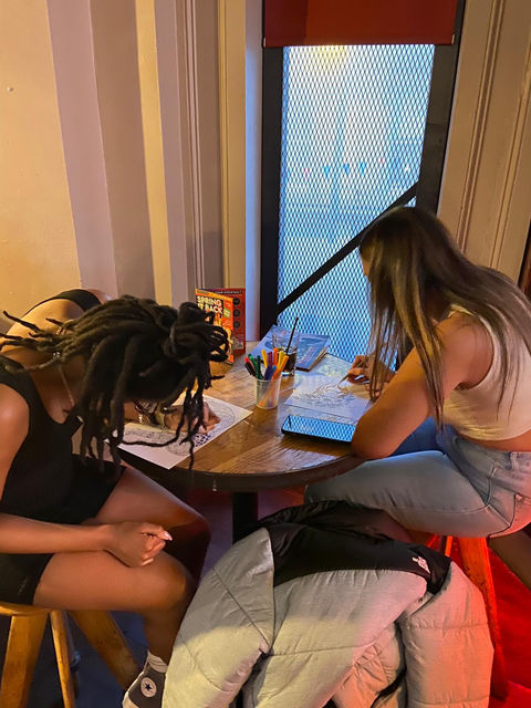 Getting creative. Adults feeling the benefits of art