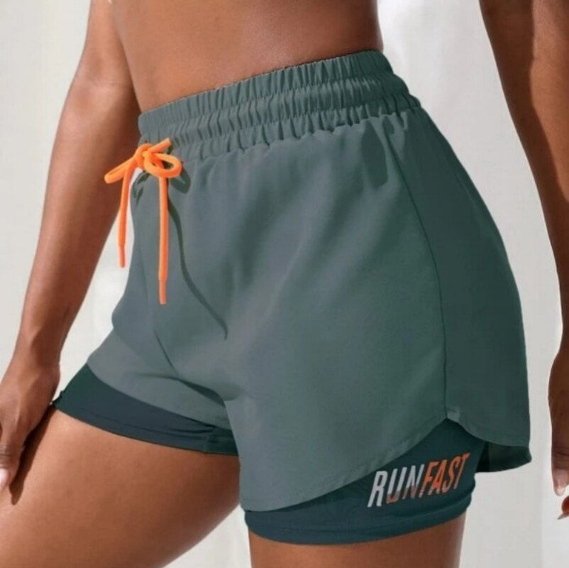 Shorts Feminino de Cintura Alta para Yoga e Corrida