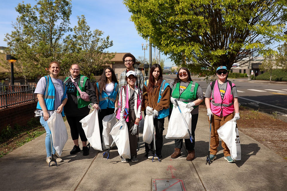SOLVE volunteers picking up litter at Vancouver Waterfront