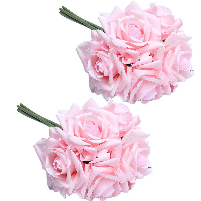 Thumbnail: 10pcs Real Touch Hyperrealistic Artificial Silk Roses